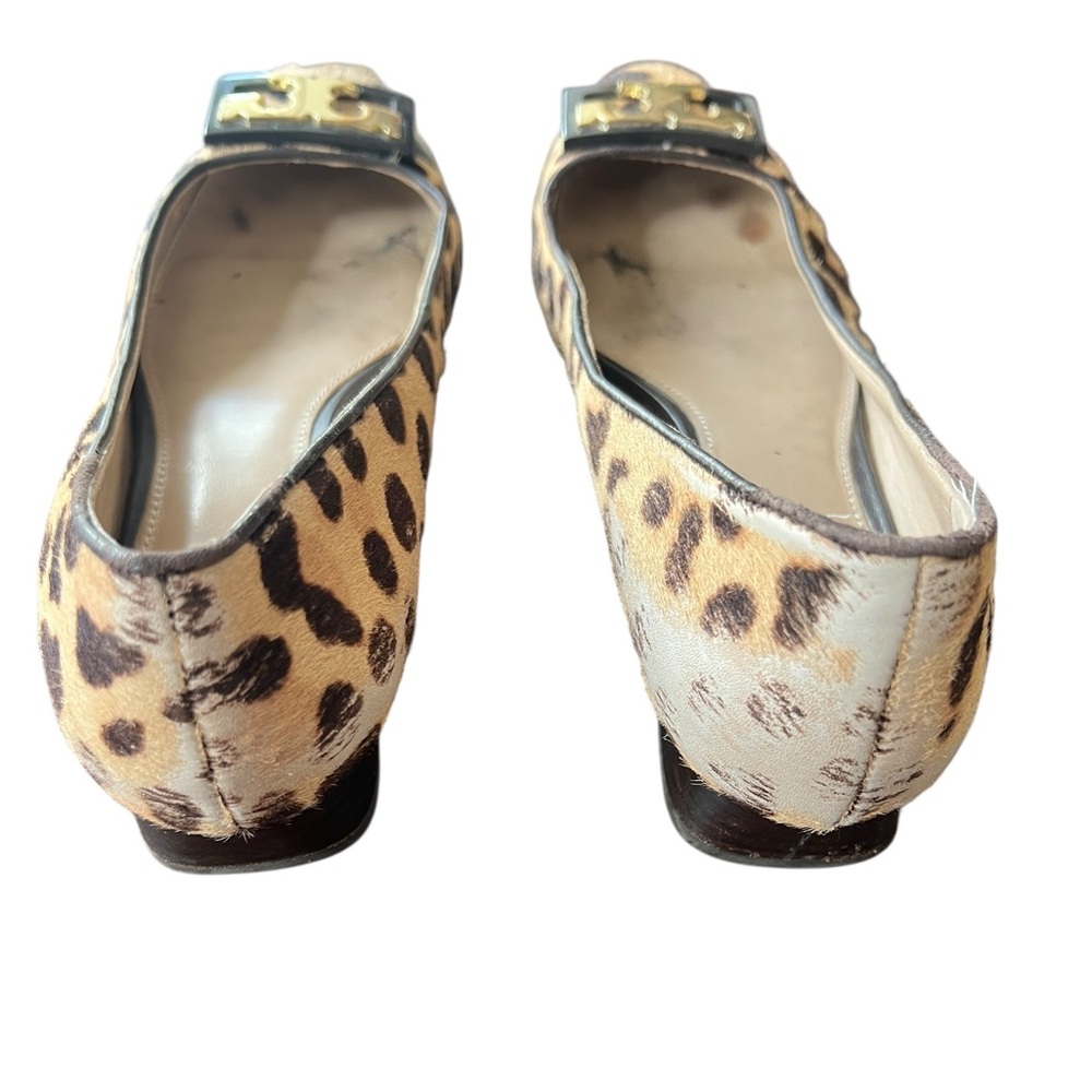 Tory Burch Leopard Print Gigi Coconut Pump size 7 animal print flats with logo - Picture 4 of 9